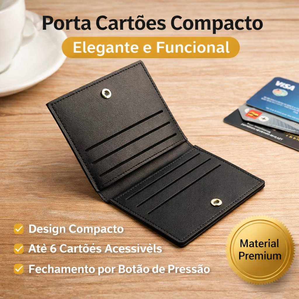 Porta-cartões Unissex Minimalista Ultrafino e Dobrável com Vários Compartimentos para Cartões D475 VT