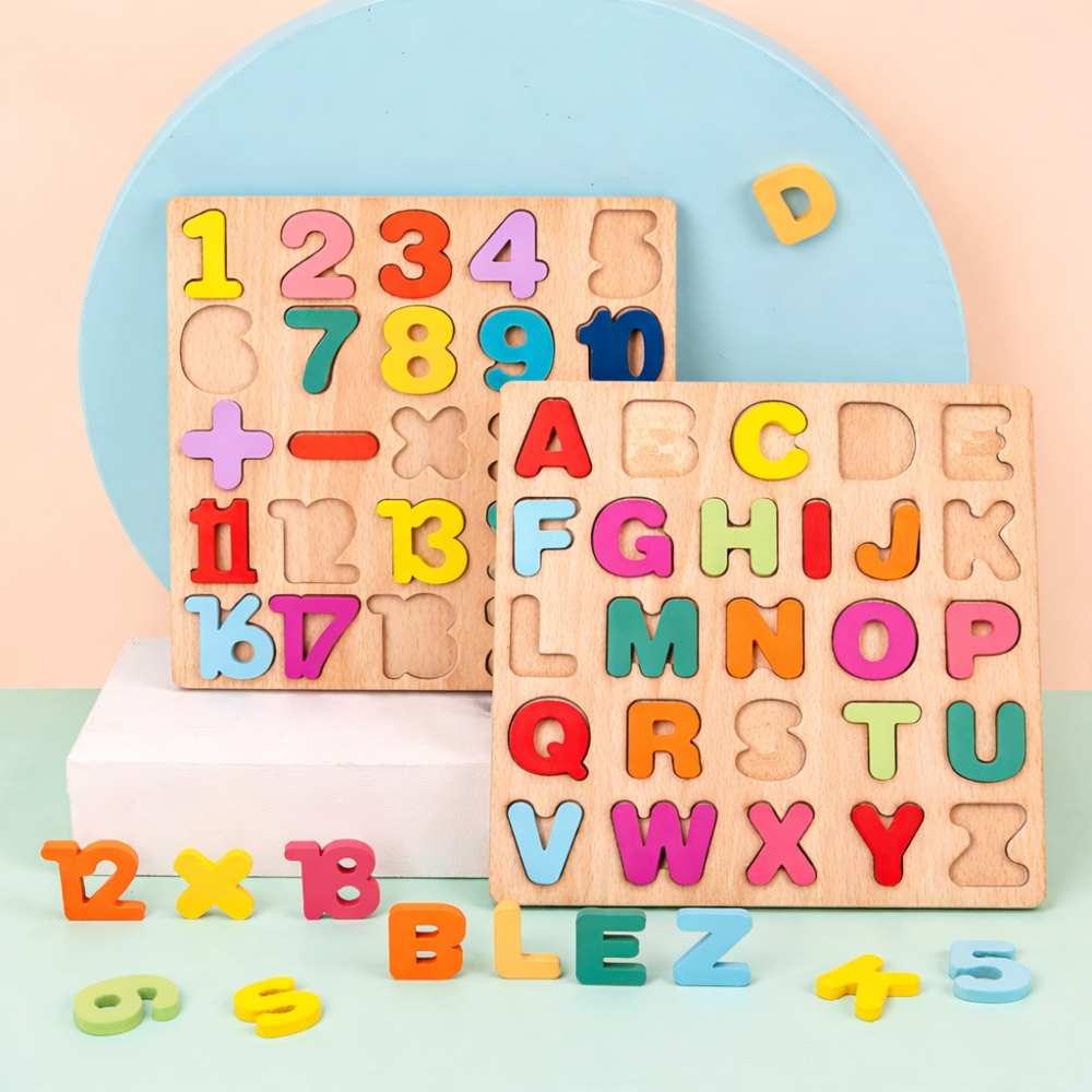 Kit 2 Tabuleiros Educativo Pedagógico Alfabeto Letras e Números Formas Geométricas
