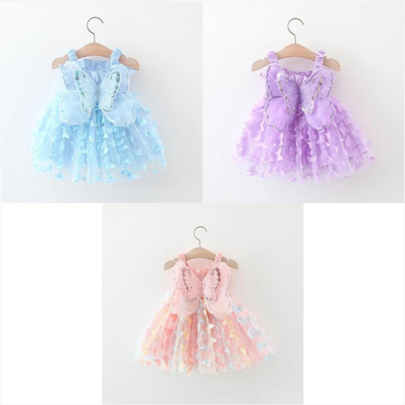 Vestido De Verão Para Meninas Com Design De Borboleta Doce Casamentos E Festas