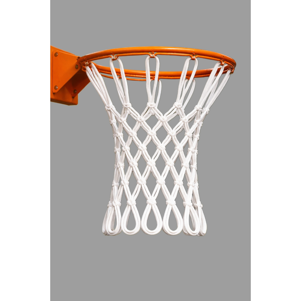 MEIO PAR DE REDE DE BASQUETE FIO DUPLO DE SEDA 4MM BRANCO NAO INCLUSO O ARO