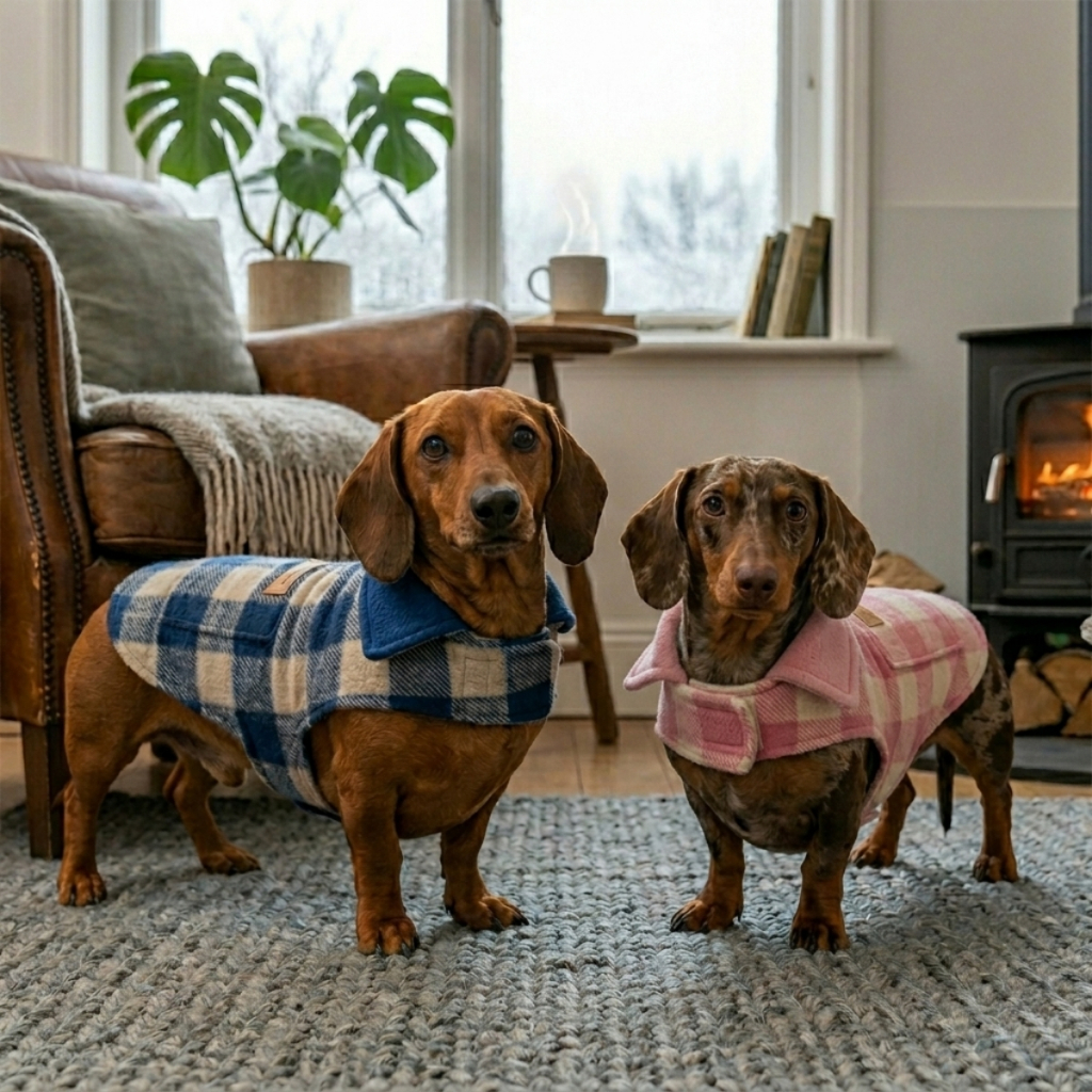 Roupa para Cachorro de Inverno Ajustável Soft Casaco Confortável Pet Frio Quentinho Dachshund