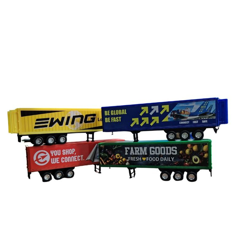 Miniatura   Implemento Semirreboque Baú 3 Eixos  - Escala 1:64