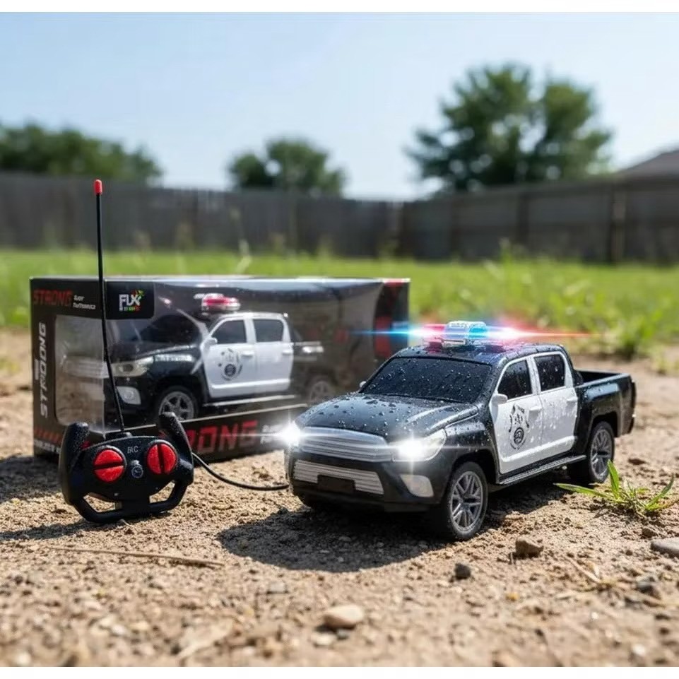 Policia Carro Controle Luz e Som Com Pilhas Brinquedo Infantil