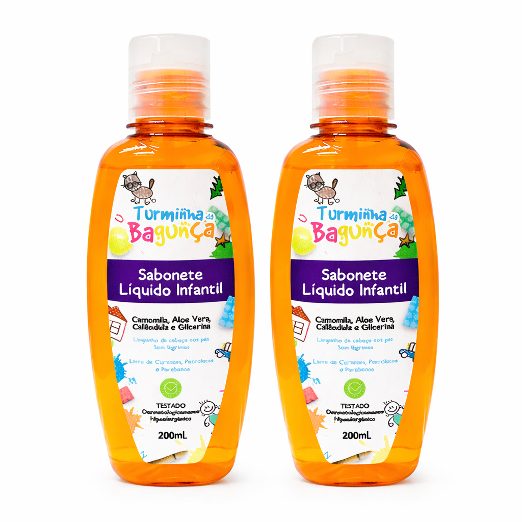 Sabonete Líquido Baby Turminha Da Bagunça 200ml Vegano Kit 2 und