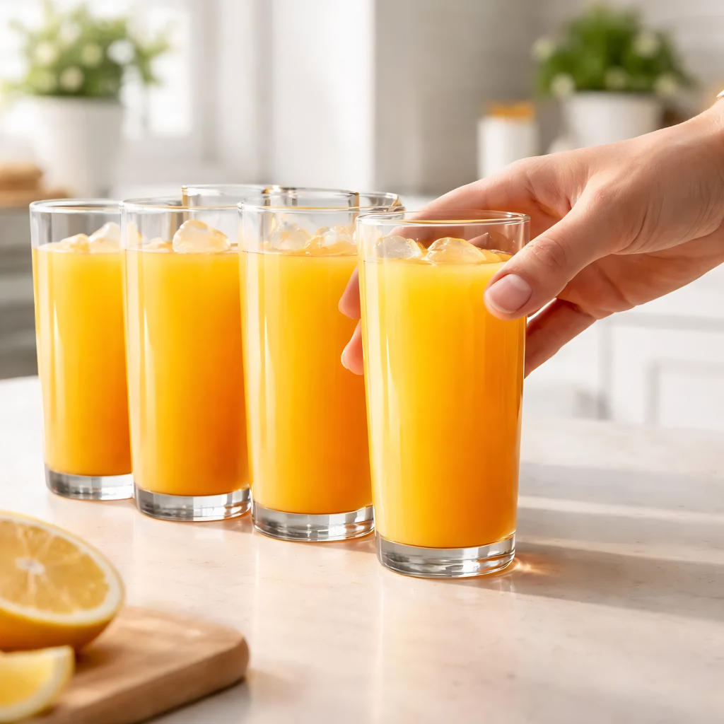 Jogo De Copos De Vidro Long Drink Para Água E Suco 225ml Kit 6 Peças Mesa Posta Casa Nova