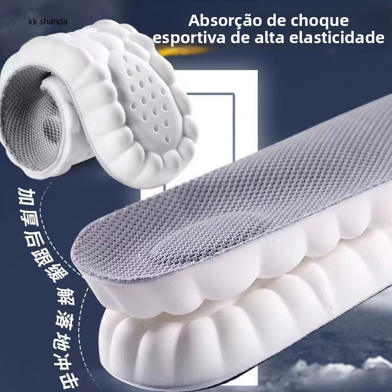 Palmilha Esportiva Ortopédica 4D Super Macia com Suporte para o Arco