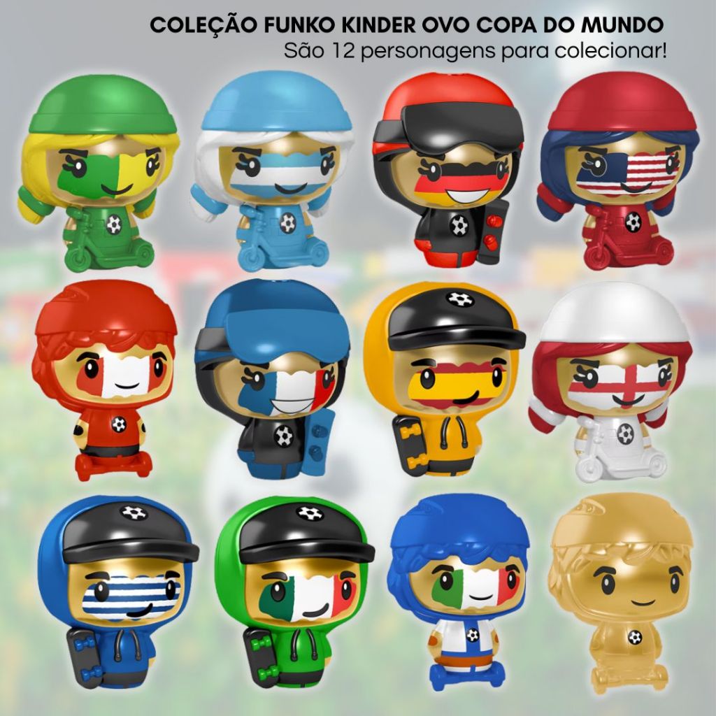 Colecionáveis Surpresas Kinder Ovo Funko Copa do Mundo 2026 - Edição Especial