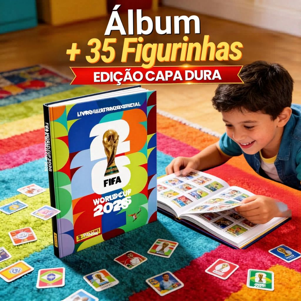Kit Album Capa Dura + 21/35 Figurinhas Copa Do Mundo Fifa 2026 Oficial