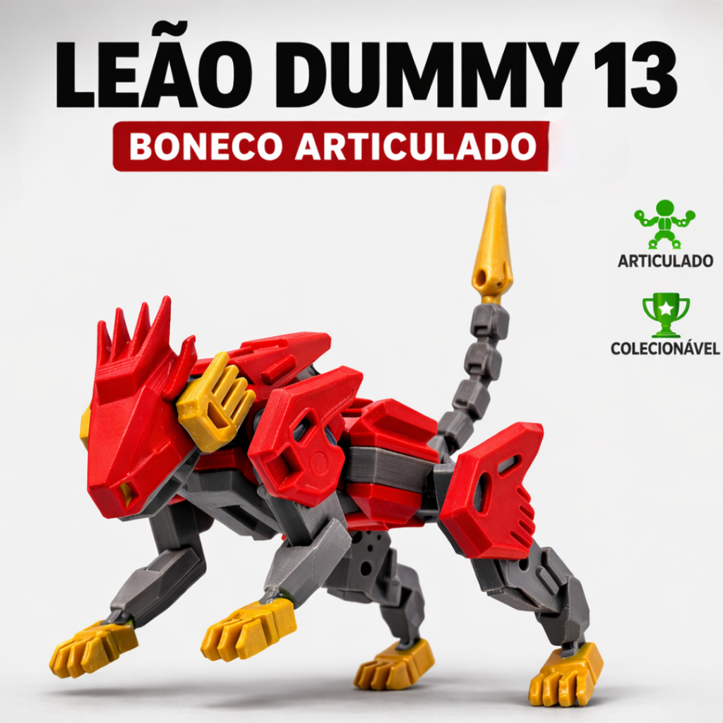Dummy 13 Leão Articulado Flexível Colecionável Multicores