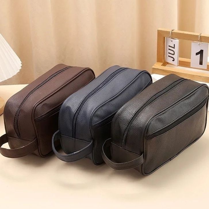 Necessaire De Viagem Unissex Em PU Impermeável Com Grande Capacidade