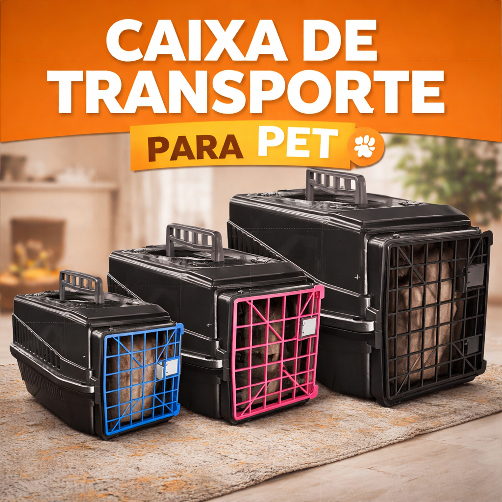 Caixa de Transporte Grande Media Pequena Mec Pet Gato Cachorro Aves Coelho Hamster