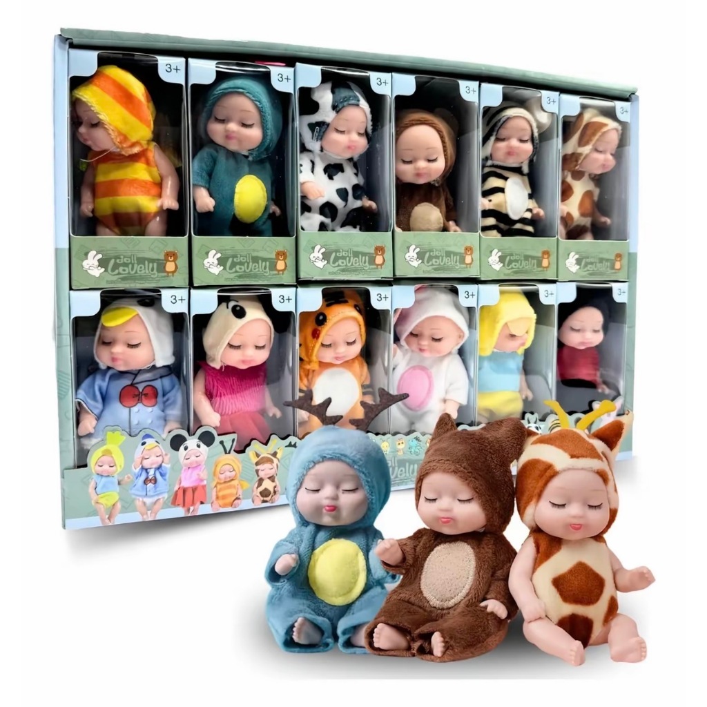 Kit Com 12 Mini Bebe Reborn Silicone Realista Coleção Completa Encanto Realismo Em Miniatura Bebês Fofas Presente Menina