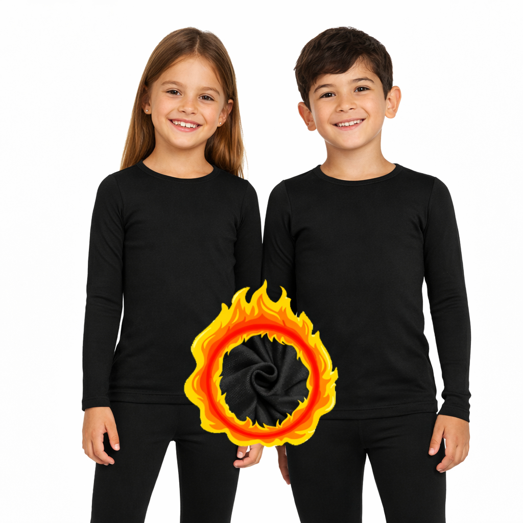 Kit 1 ou 2 Camiseta Térmica Infantil Peluciada Segunda Pele Longa Unissex Frio Inverno Confortável