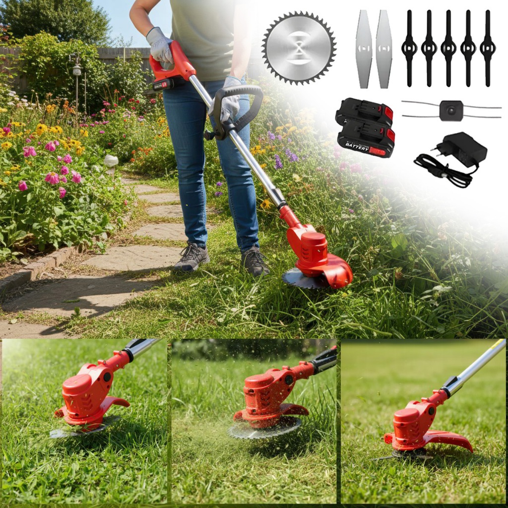 Aparador Roçadeira Elétrica De Grama Nakasaki  A Bateria 48V 1580w Corte de Grama e Mato