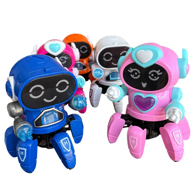 Robô Aranha Dançarino Com 6 Pernas + Luzes Em Led 4D Brinquedo Infantil