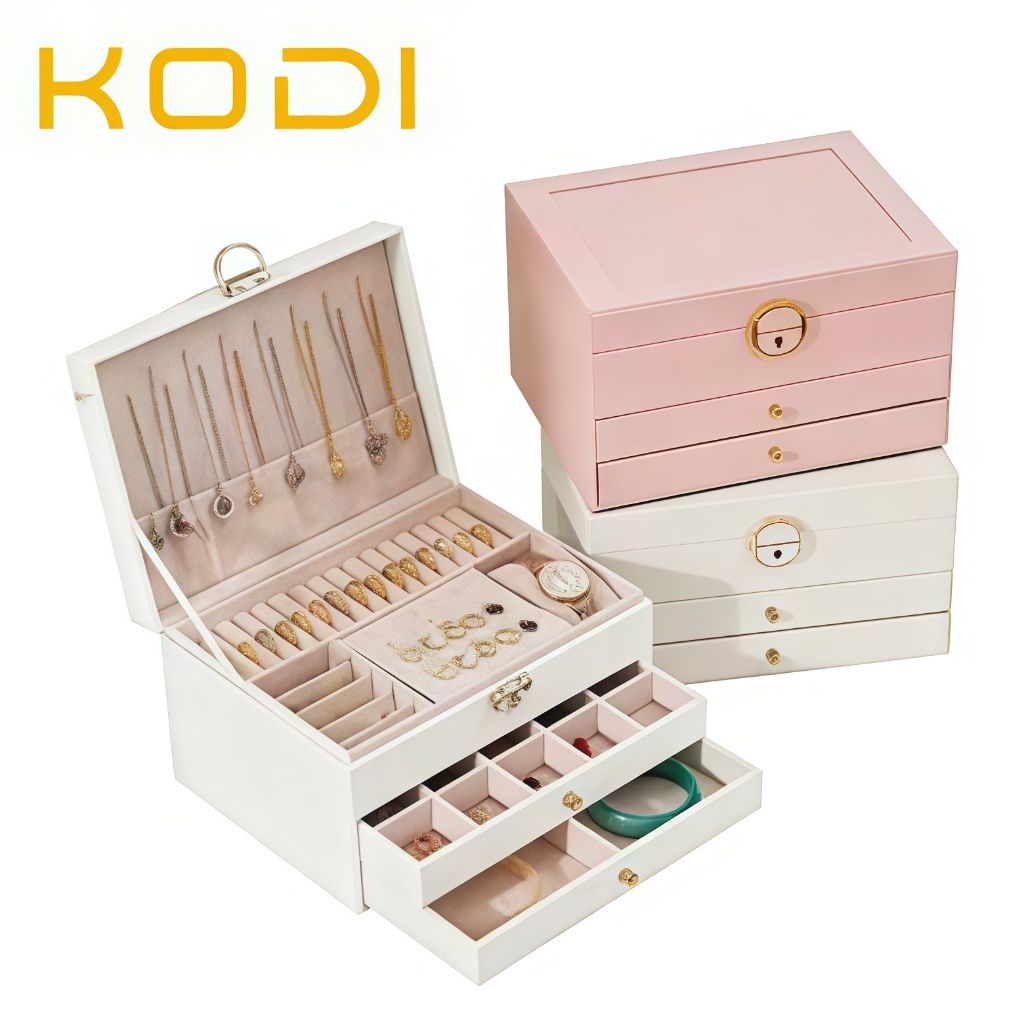 Caixa Organizadora de Joias Alemã Porta Joias Luxuoso com Divisórias Colares Brincos Pulseiras -Q19