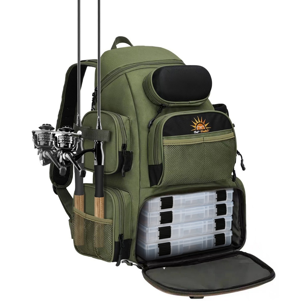 Mochila De Pesca e Camping 40L Impermeável Bolsa Pesca Mochila Backpack New Hawaii