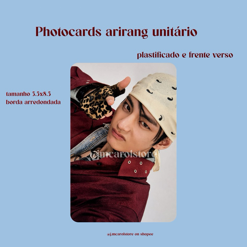 Photocards fanmade unitário arirang •kpop•fanmade•jk•jm•v•njm•jn•sg