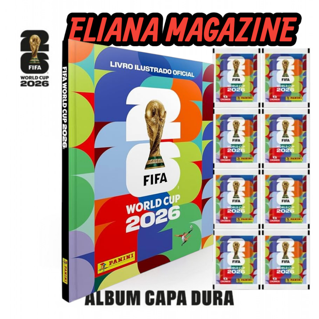 Kit Álbum Capa Dura Fifa World Cup 2026 +10 PACOTE FIGURINHA TOTAL 70 CARDS