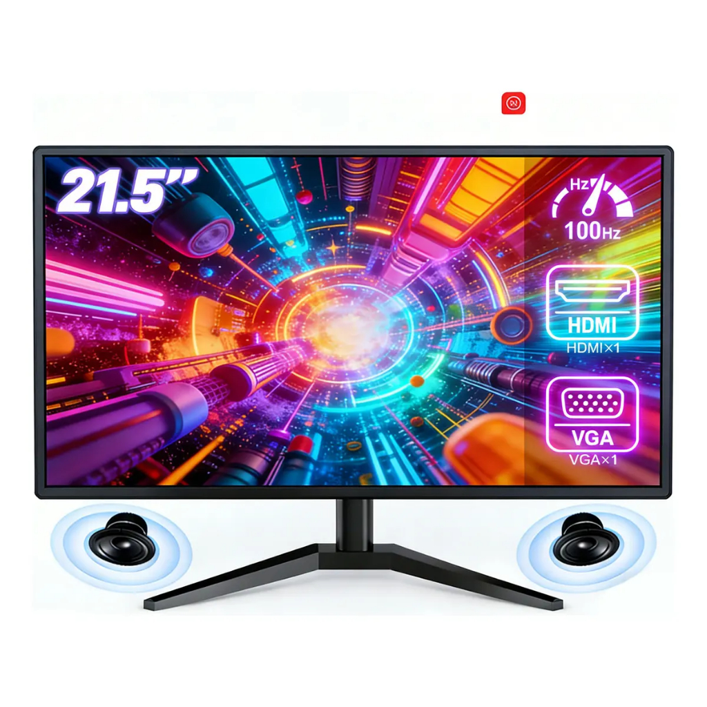 Monitor Gamer LCD 21.5" Full HD 100Hz 1ms 300 cd/m² monitor pc HDMI VGA DC Alto-falantes Integrados
