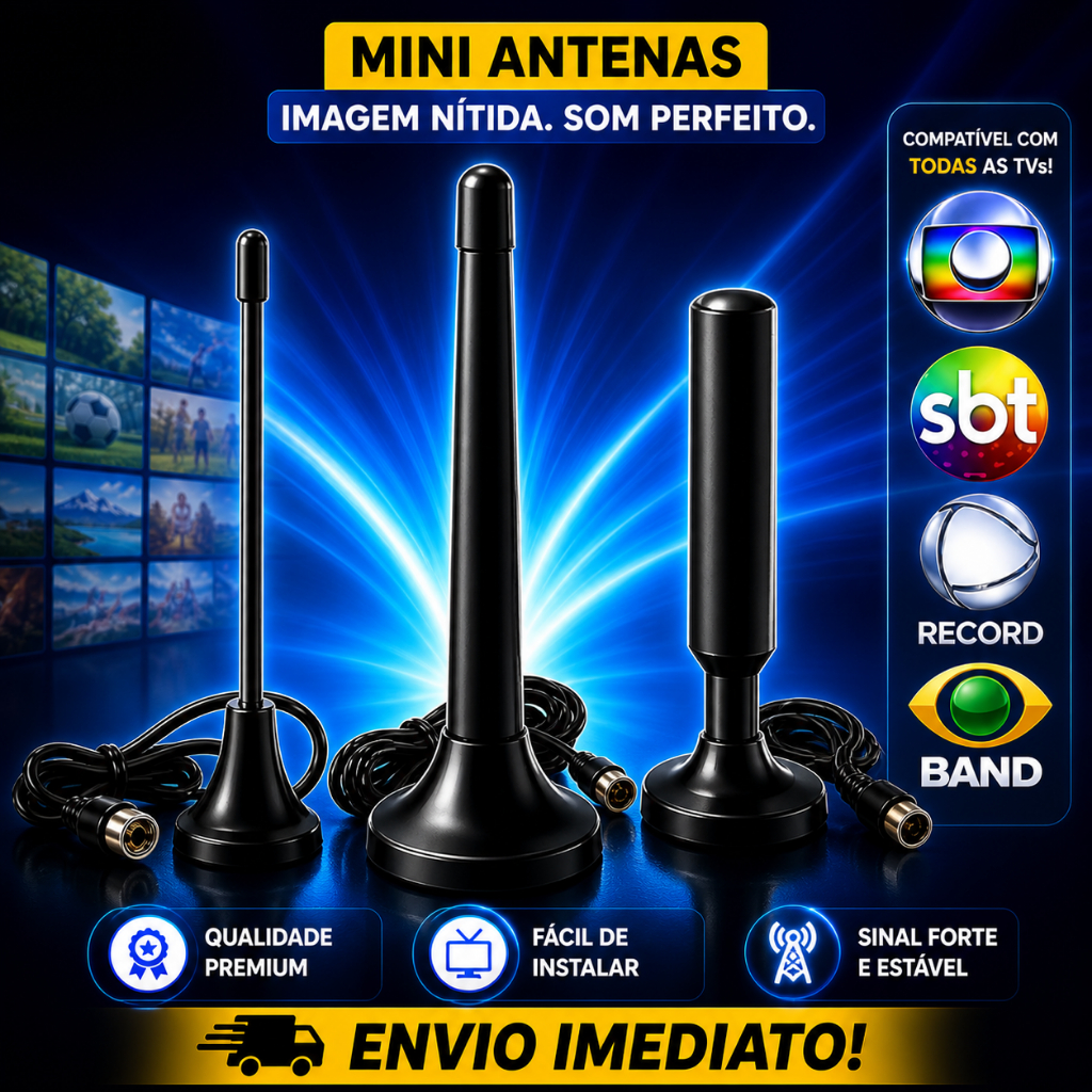 Antena Digital Para Tv Imagem HD Ótimo Sinal Portátil Alto Alcance e Definição ENVIO IMEDIATO