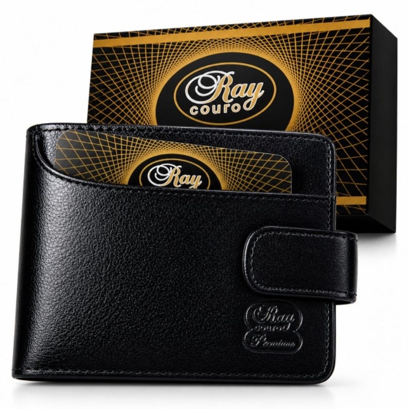 Carteira Masculina Couro Legítimo Premium Porta Cartão Incluso Removível