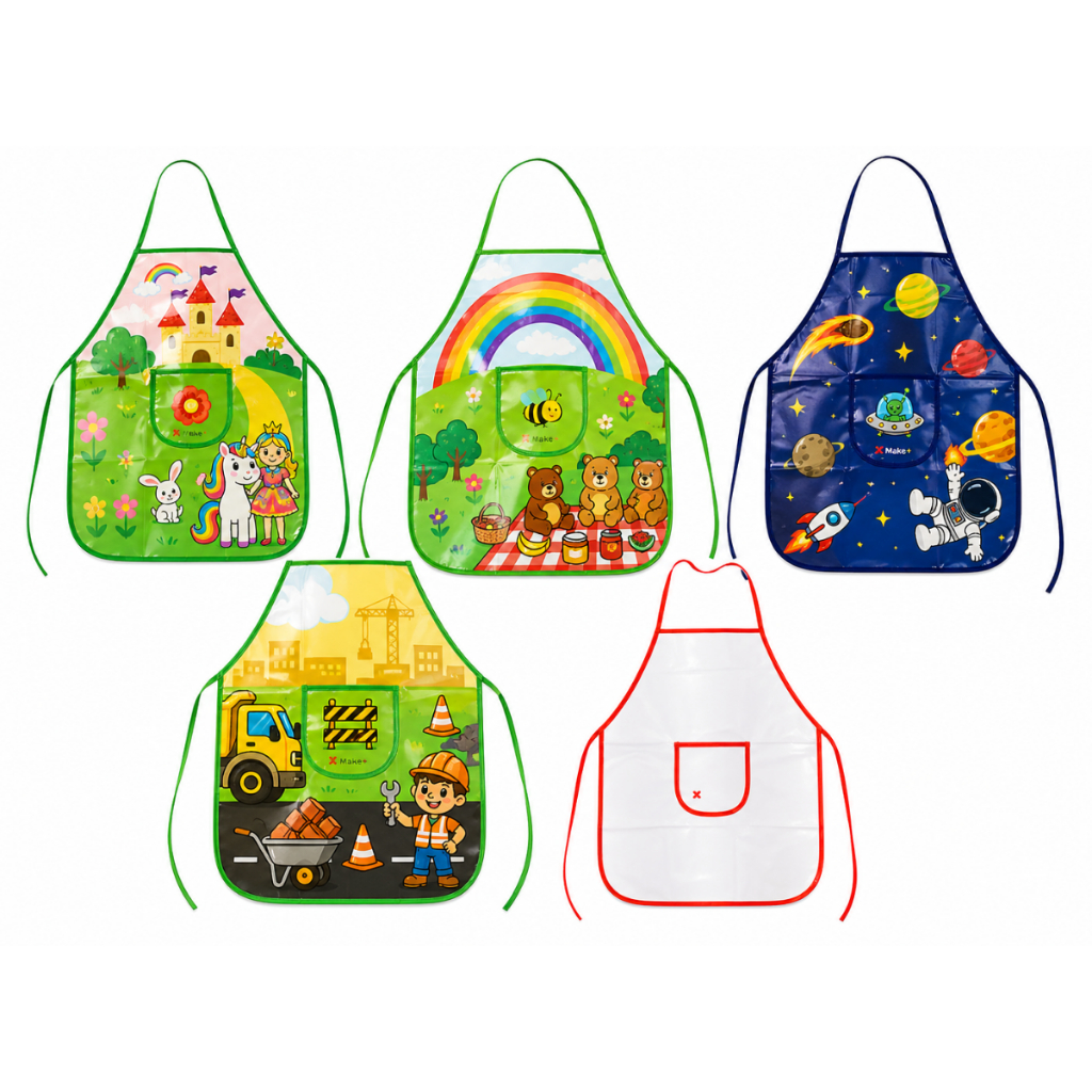 Pacote 10 unidades de Avental Infantil 40x50cm para Pintura Cozinha Make+
