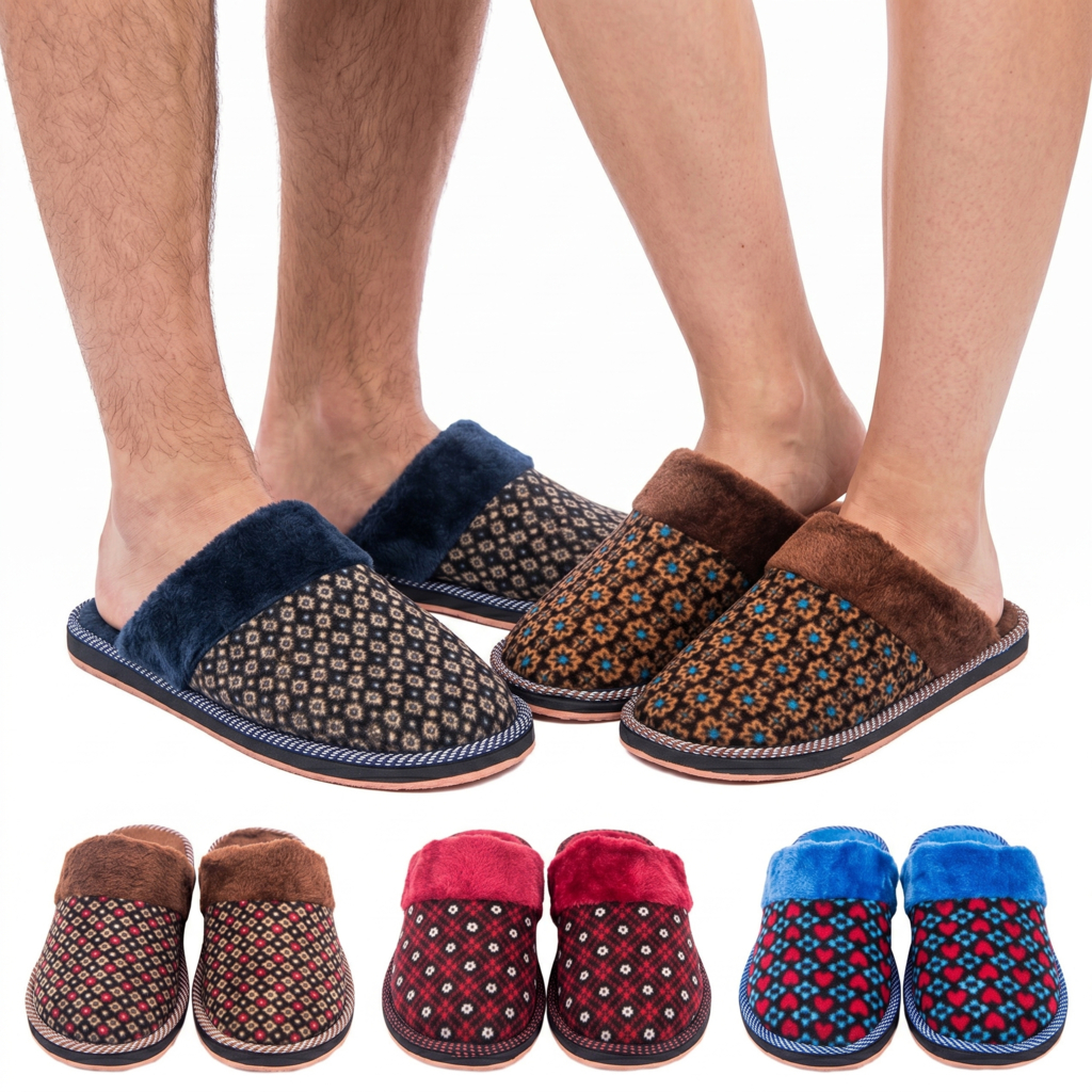 Pantufa Chinelo De Casa Masculina Feminina Adulta Pelúcia Confortável TX099-M