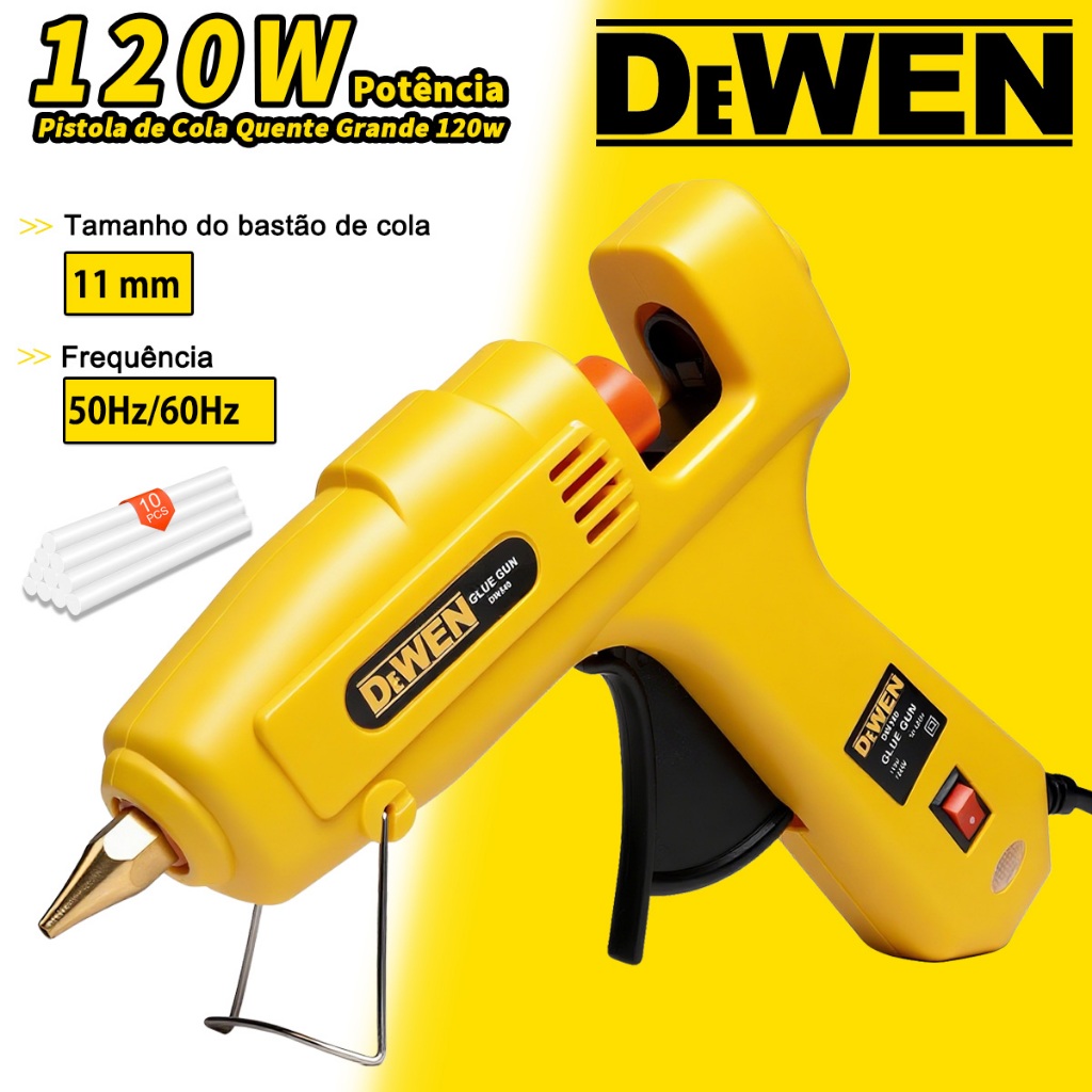 Máquina profissional de cola quente 120w+10 Bastões Ferramenta Ideal para Artesanato Secagem Rápida