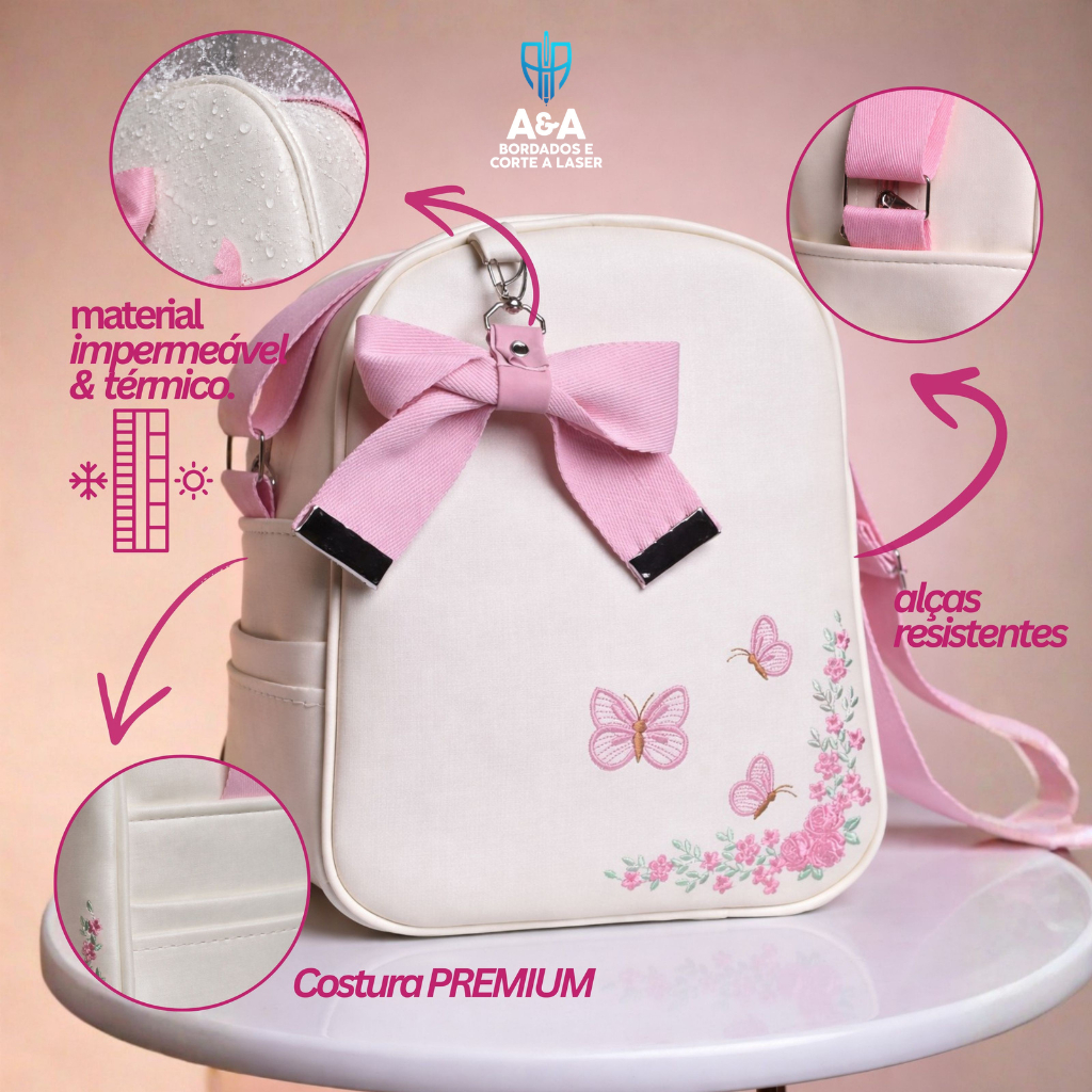 Bolsa Térmica Mochila Infantil Escolar Menino Menina Alça Ajustável Costura Reforçada