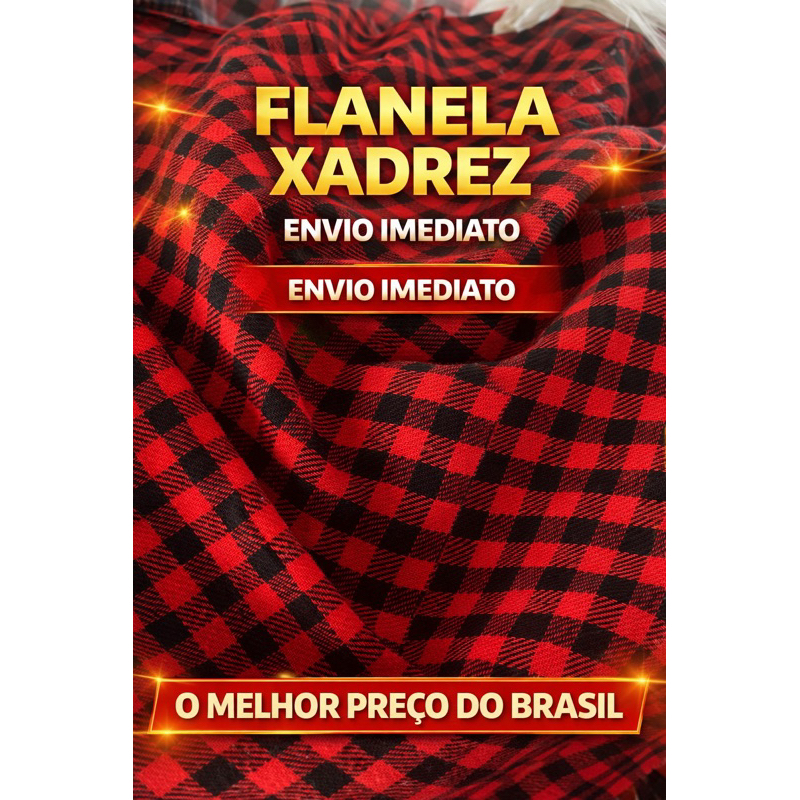 Tecido Flanela Xadrez Macio 100% Algodão