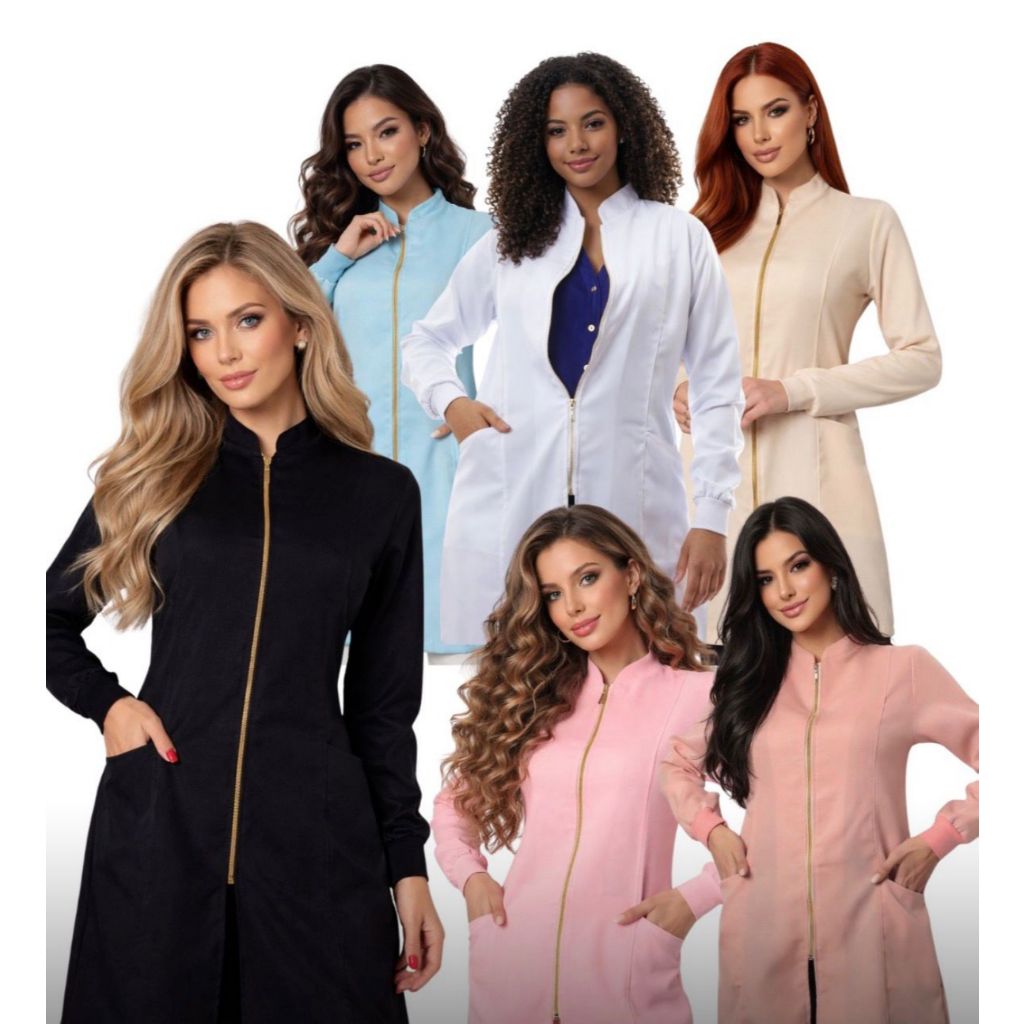 Jaleco Feminino Nice Gola Padre Diversas Cores Gardenia Uniformes