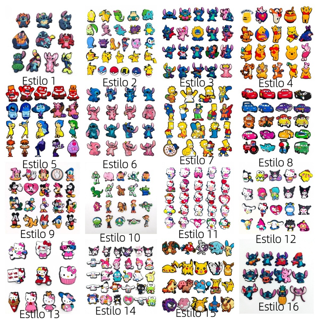MEIDJ Encantos De Sapato Cartoon Anime Padrão Decorações Acessórios De PVC Com Botão