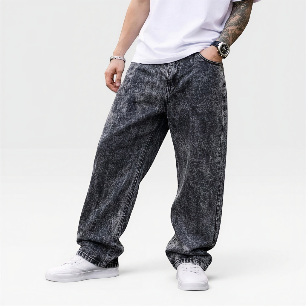 Calça Denim Baggy Masculina Balão Larga Carpenter Tecido Premium Dazzling