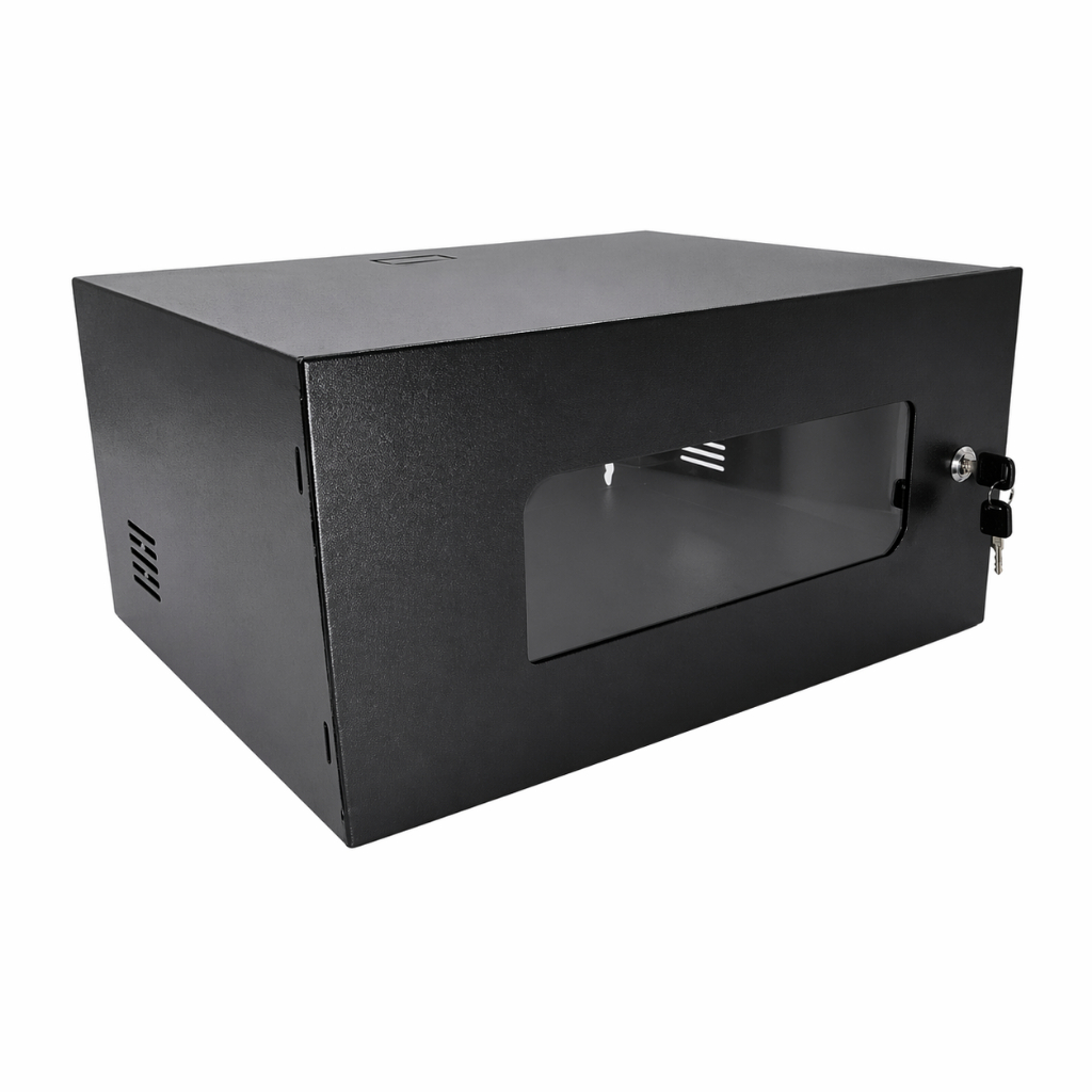 Mini Rack Padrão 19 5Ux350mm Visor Acrílico - MAX ELETRON  Para CFTV DVR Intelbras/Hikvision Rede Telecom TI Informática