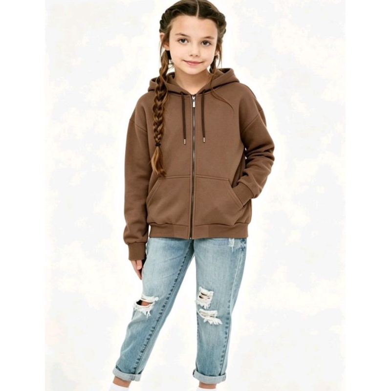 Jaqueta Moletom Infantil | Menina com Capuz Zíper | Casual Outono Inverno Confortável | Menina Moda KIDS