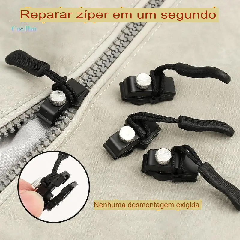 Kit Zípers de Reparo Universal Conserto Instantâneo Sem costura Prático P/M/G