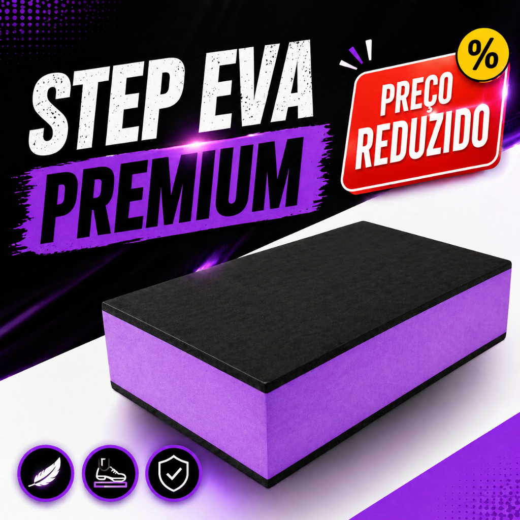 Step Academia 60x28x10  Exercícios Fitness Aeróbico Esporte Pilates Yoga Fisioterapia Estepe