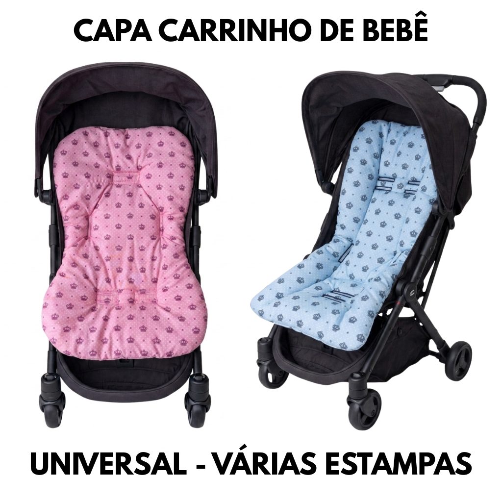 Capa Colchonete para carrinho de bebê tamanho universal dupla face galzerano cosco maxi burigotto