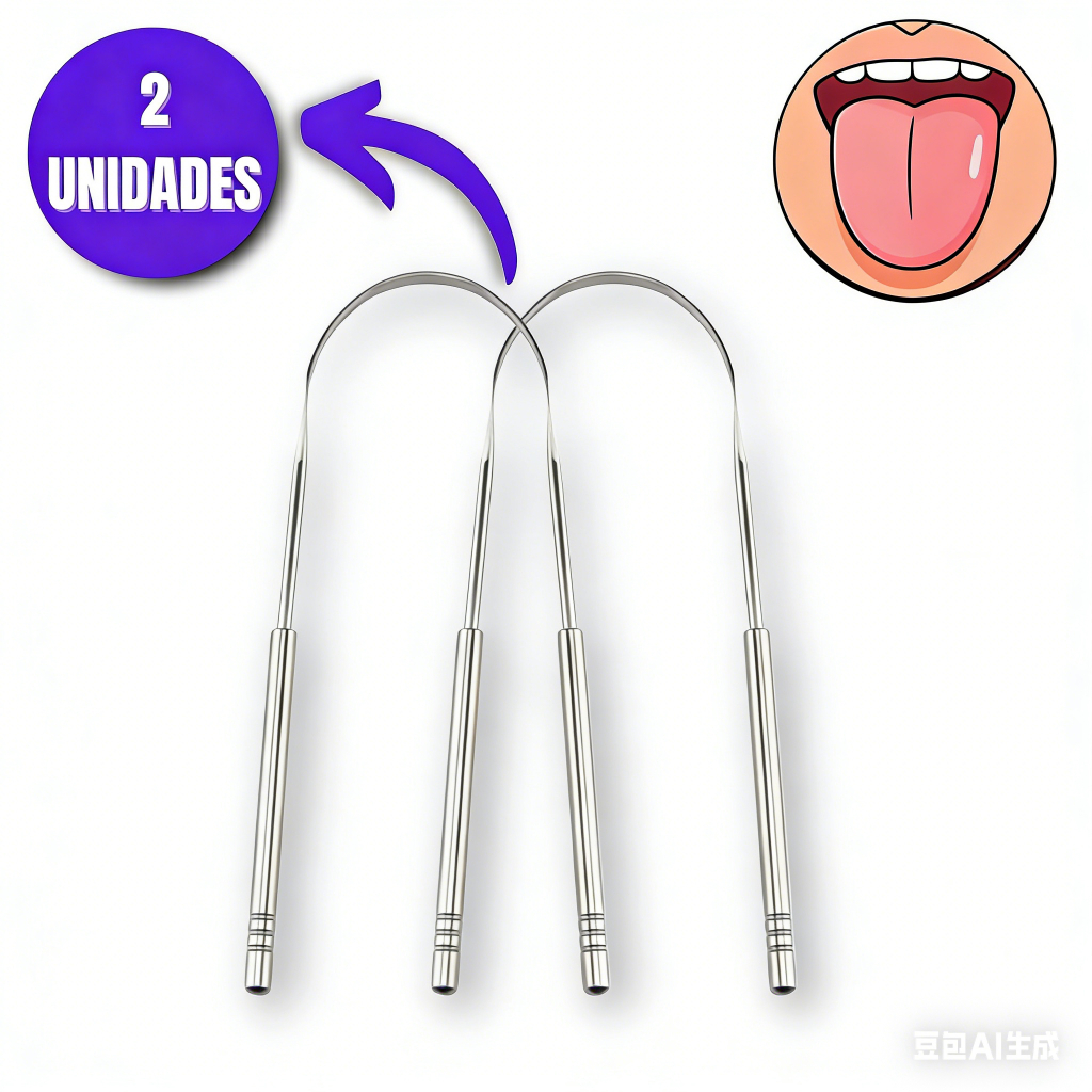 1/2/3 Limpador de Lingua Removedor Aço Inox mal hálito
