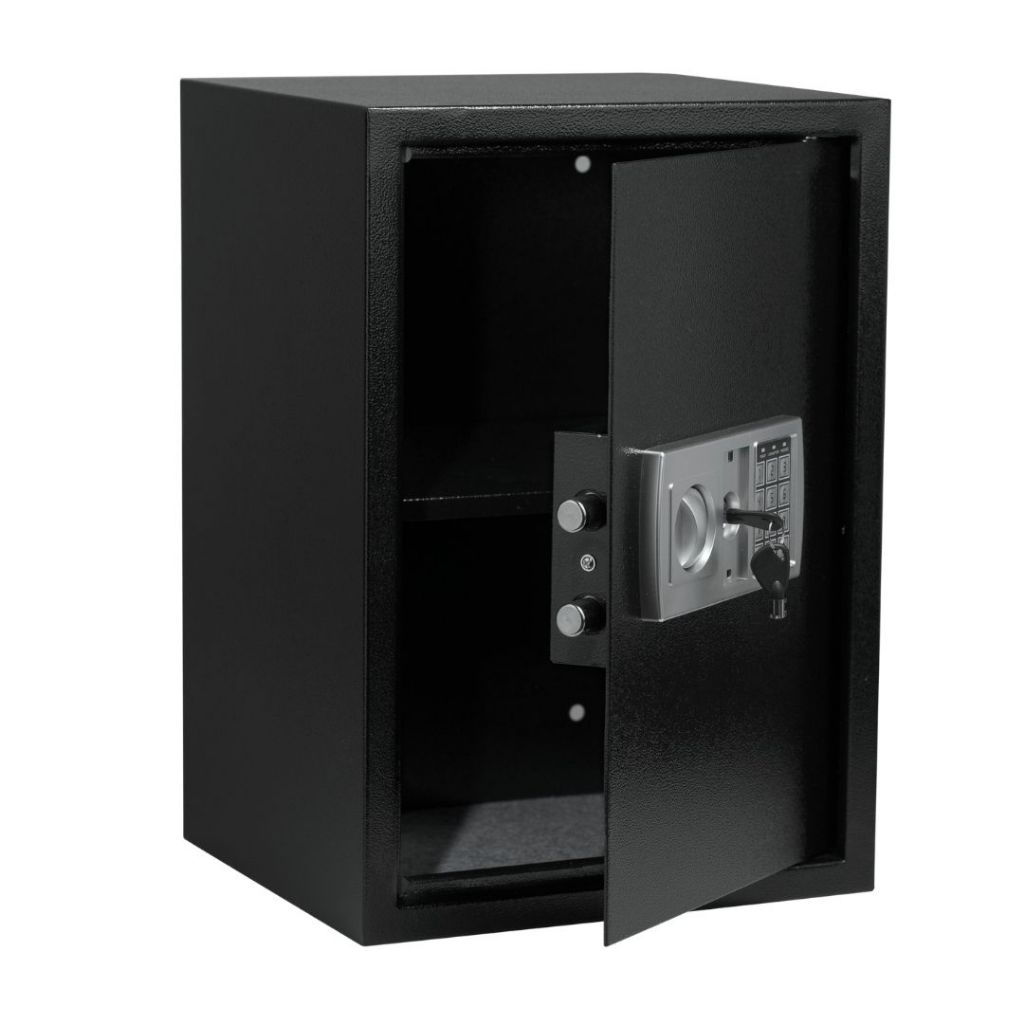 Cofre Eletrônico Digital Grande com Senha e Chave Cofre de Segurança 55x40x36cm Preto