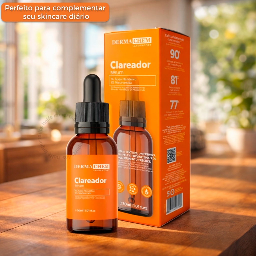 Sérum Facial Dermachem Niacinamida 30ml Uniformiza Tom da Pele Toque Leve Skincare Vitamina  C