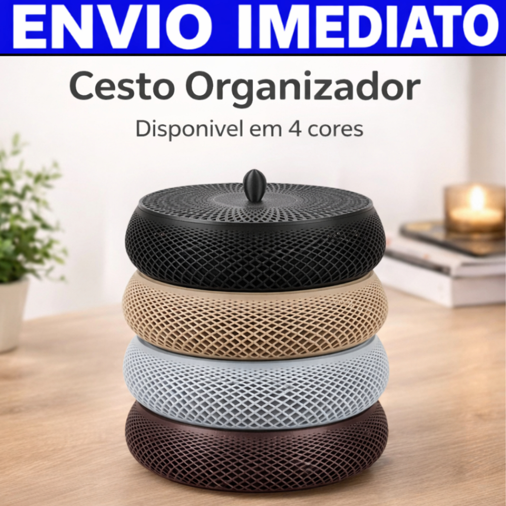 Centro de Mesa Organizador Boho com Tampa Vazado com Design Moderno e Tons Neutros Sofisticado