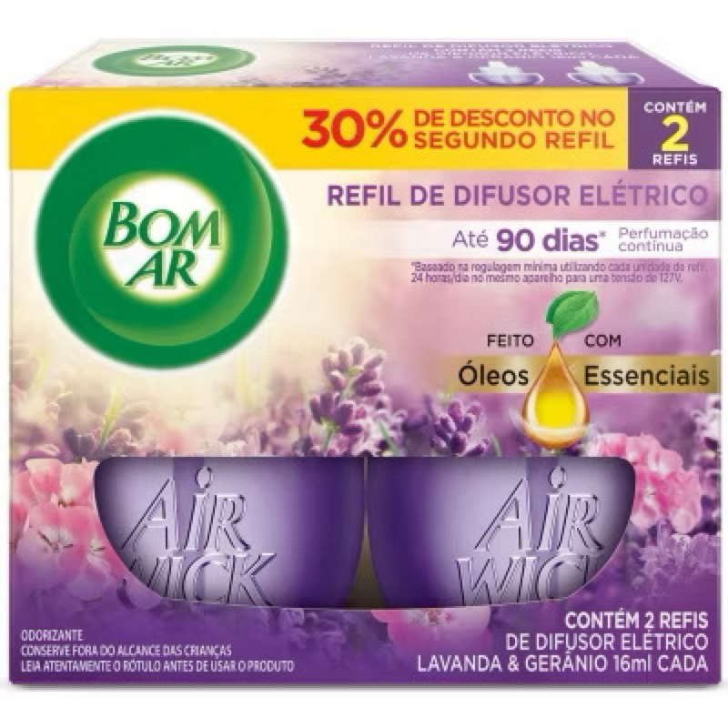 Air Wick Bom Ar - Refil Difusor Elétrico Lavanda e Algodão
