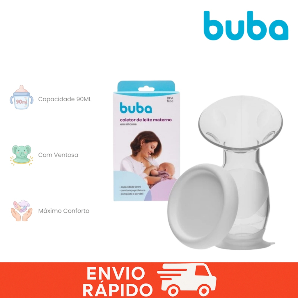 Coletor De Leite Materno Em Silicone 90ml Buba Armazenamento Com Segurança