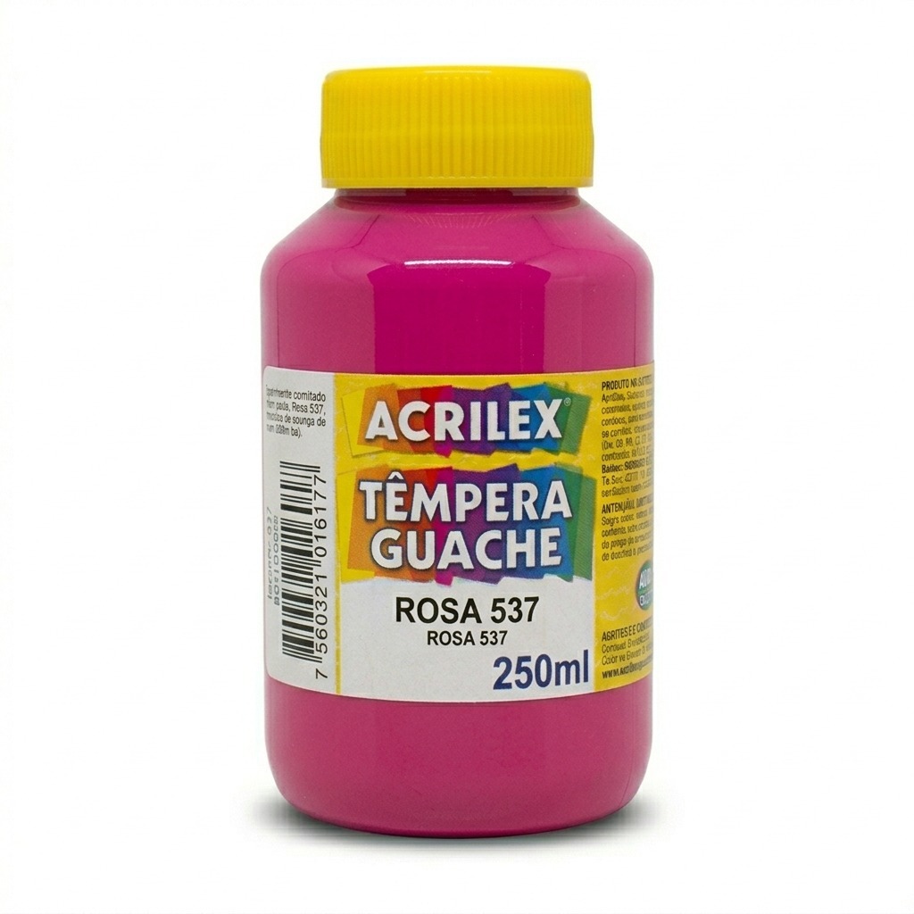 Tinta Guache Rosa 250ml Acrilex Têmpera Guache Escolar Artística Atóxica Solúvel Em Água