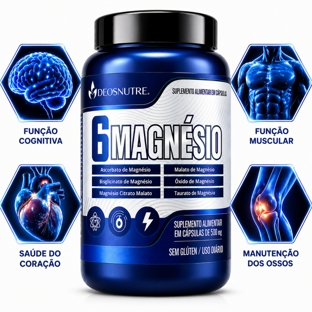 6 Tipos Magnesio Ascorbato Bisglicinato Citrato Malato Óxido Taurato - SUPLEMENTO 100 % ORIGINAL