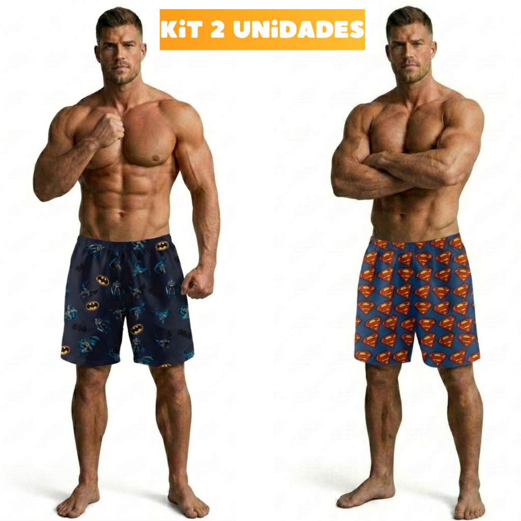 Kit com   2 Pijamas Masculino Samba Canção Short Para Dormir