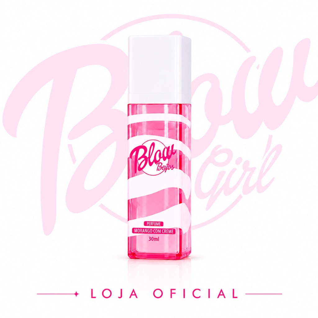 Perfume Feminino Morango Doce Blow Girl 30ml Extrait Parfum 30% Essência Alta Fixação Fragrância Gourmand Sofisticada