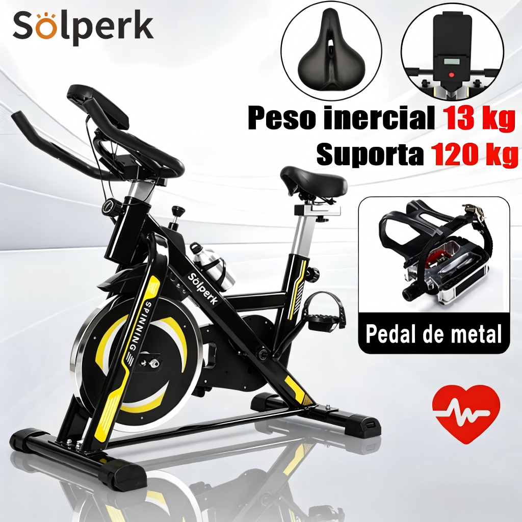 Bicicleta Ergometrica Spinning Com Roda De Inércia Para Fitness Profissional e Treino Esportivo